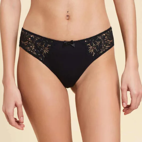 Microfiber And Lace Hipster