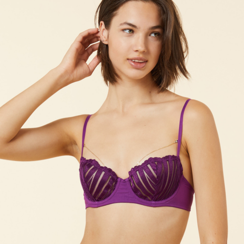 Exquisite Half Cup Bra Without Removable Jewel Cups
