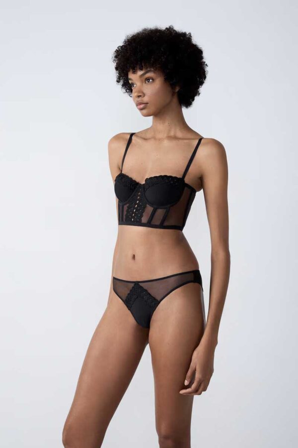 OBSESSION Embroidered Tulle Tanga - Image 2