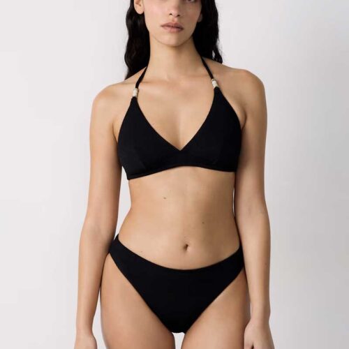 LUMINEUX Triangle Pearl Detail Bikini Top