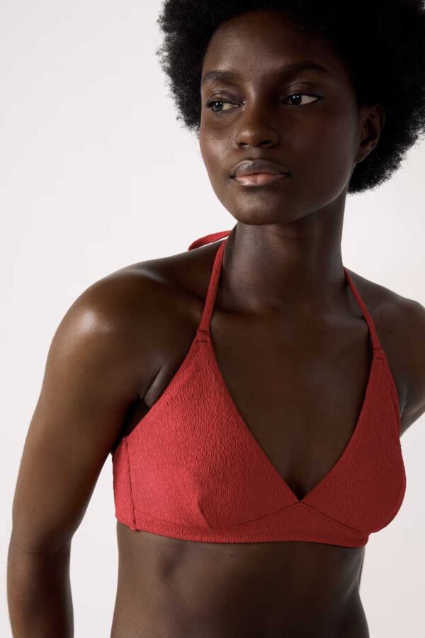 LUMINEUX Glittery Triangle Bikini Top