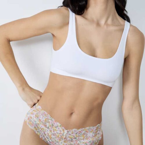 SWEET PRINT Printed lace V-shape hipster
