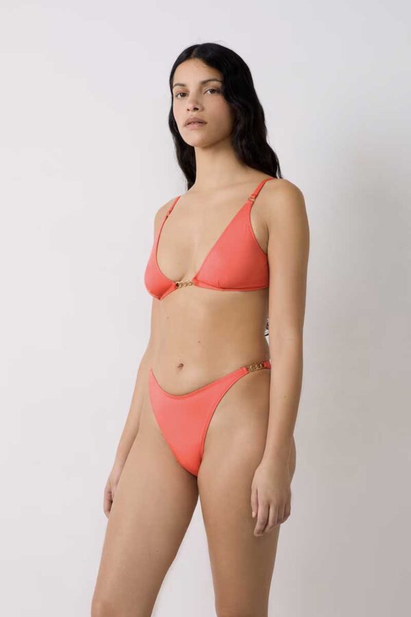 LINK High leg Brazilian bikini bottom with jewel details - Image 3