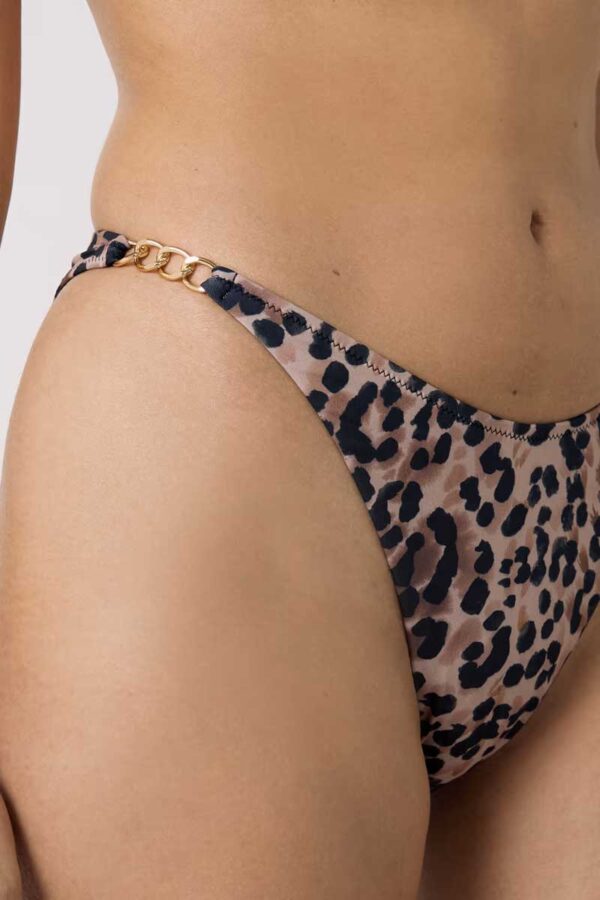 LINK High leg Brazilian bikini bottom with jewel details - Image 3