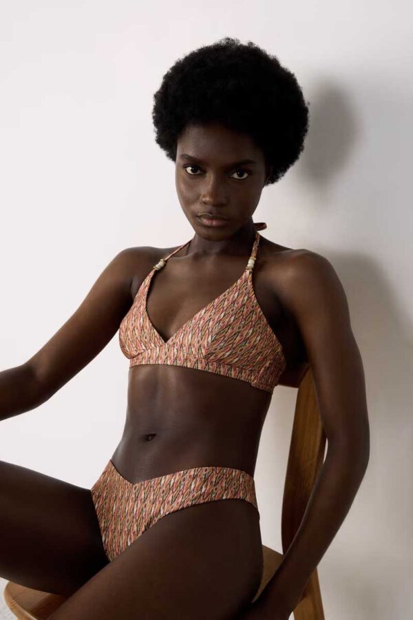 BRIGHT High leg Brazilian bikini bottom with pattern - Image 2