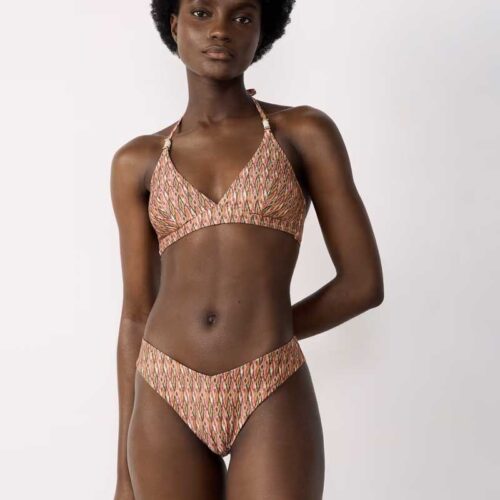 BRIGHT High leg Brazilian bikini bottom with pattern