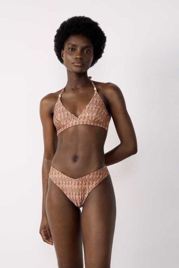 BRIGHT High leg Brazilian bikini bottom with pattern
