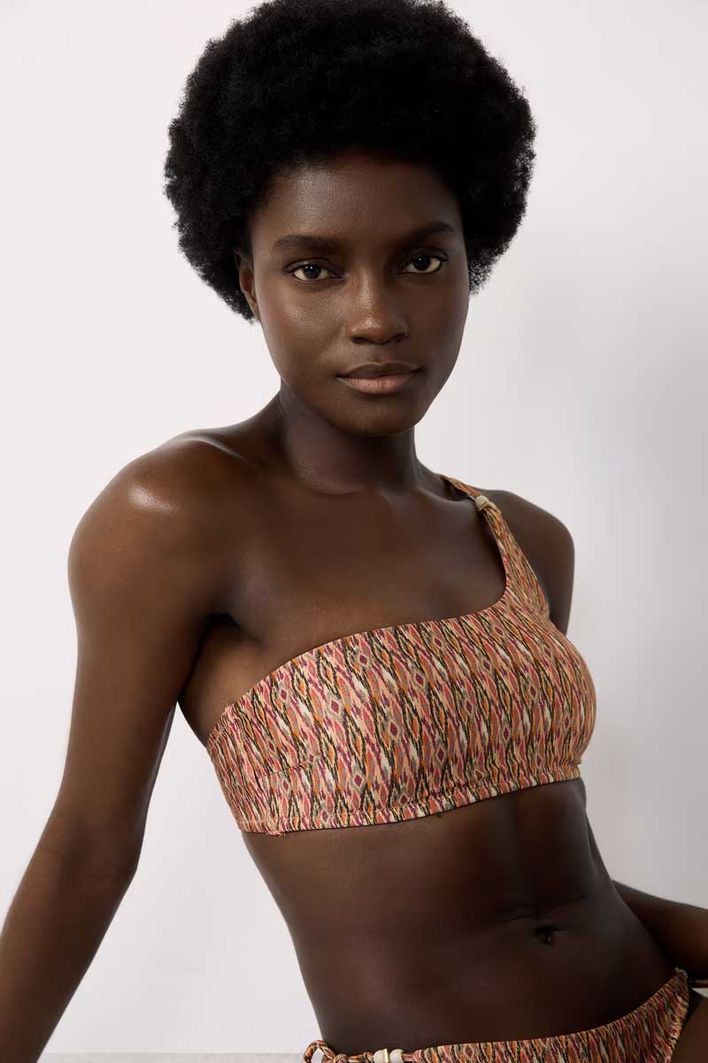 BRIGHT Asymmetrical patterned bikini top bralette - ETAM - Lingerie - Bra