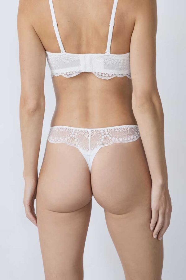 PURE INFINITY Microfiber and lace thong - Image 3