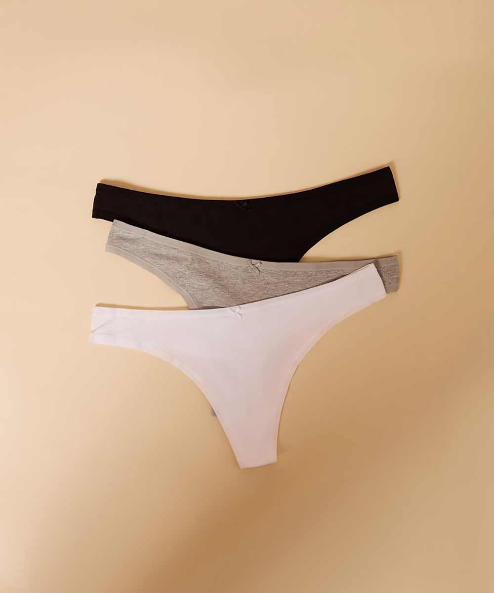 Pack Of 3 Cotton Thongs - ETAM - Lingerie - Panties
