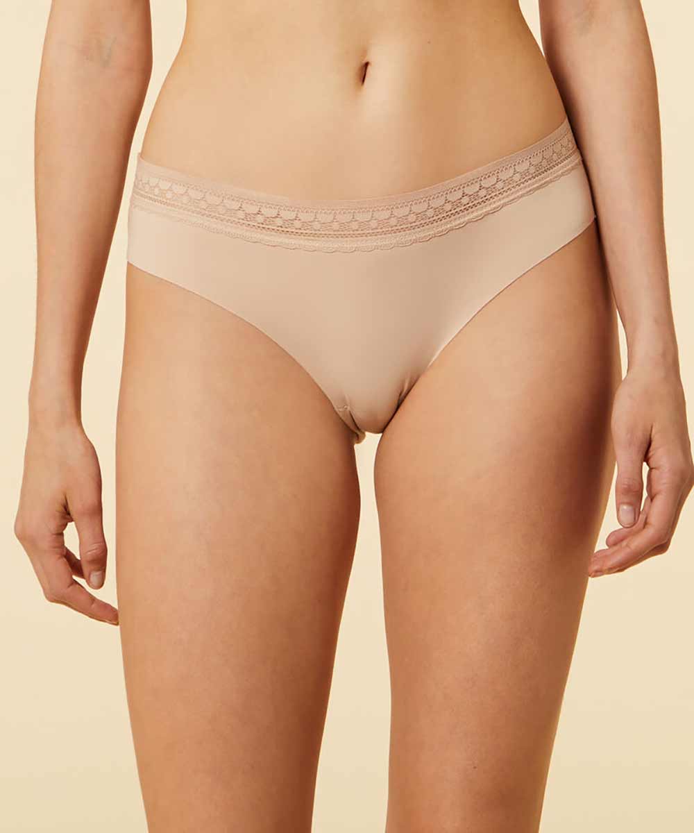 INVISIBLE Microfiber Boyshorts With Lace Details - ETAM - Lingerie - Panties