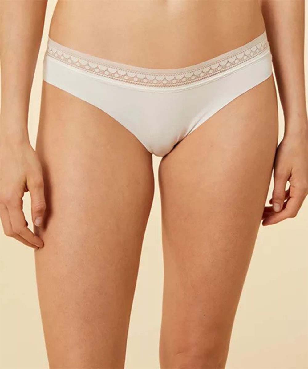 INVISIBLE Microfiber Boyshorts With Lace Details - ETAM - Lingerie - Panties