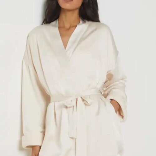 Satin Robe With Fleece Interior