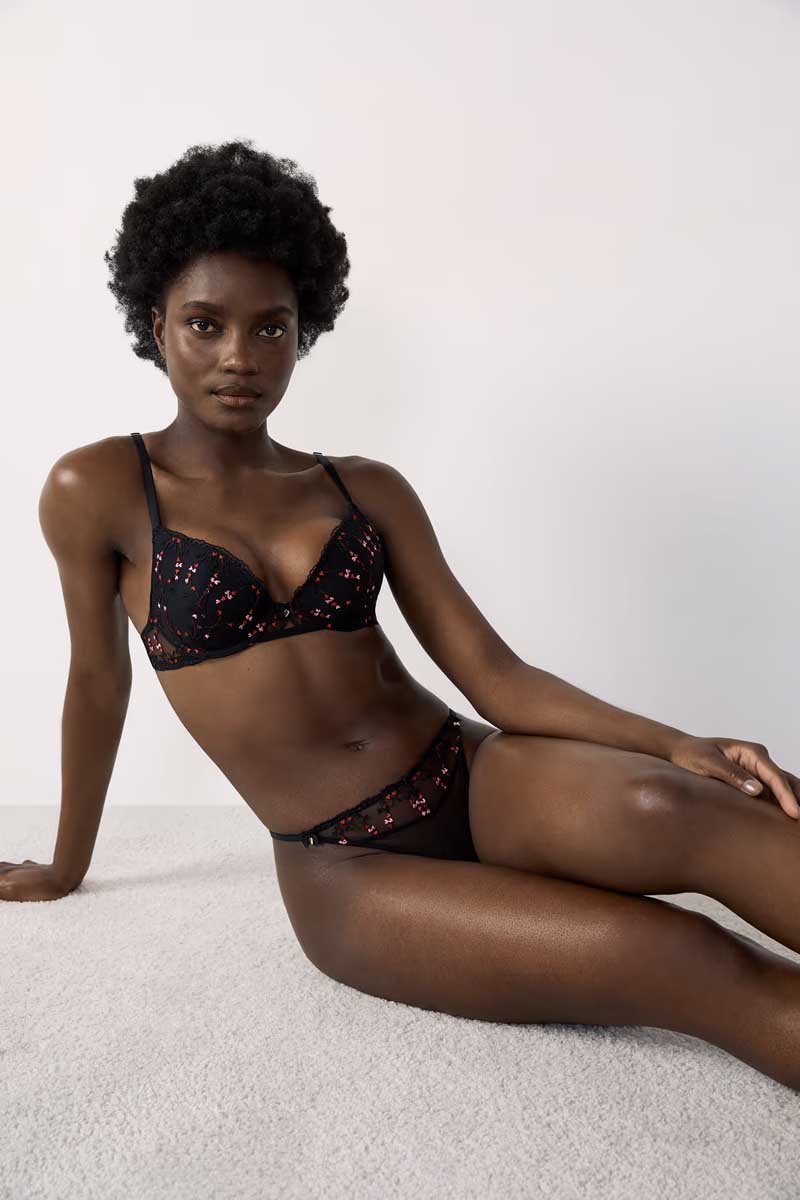 CONQUETE Embroidered Tulle Thong - ETAM - Lingerie - Panties