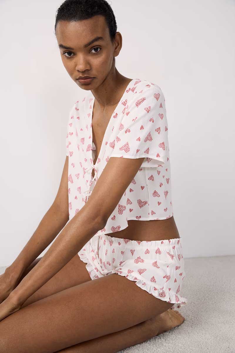 CARSON Pajama Shorts With Heart Pattern - ETAM - Nightwear - Pyjamas