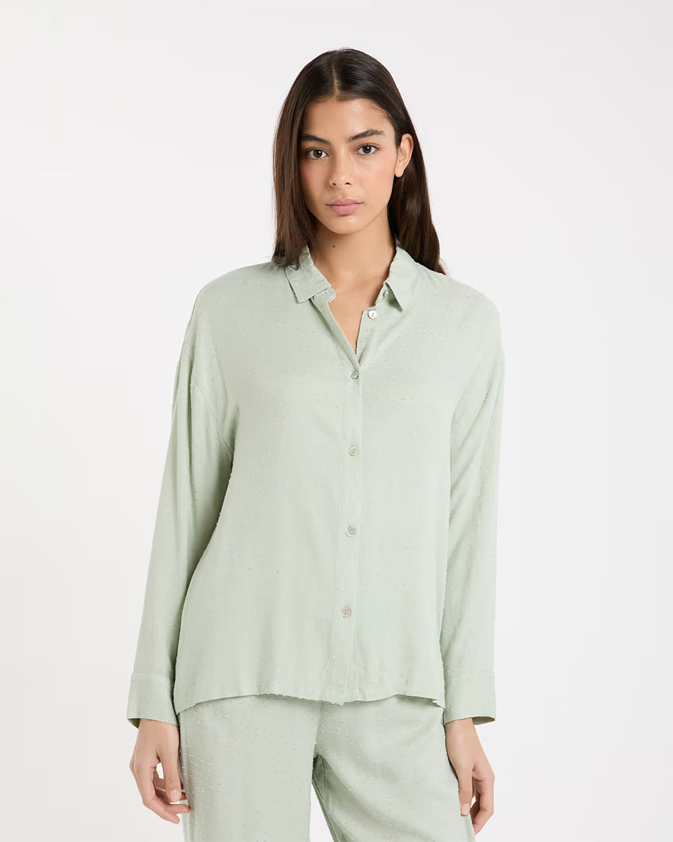 RYM – Satin long-sleeved pyjama shirt - ETAM - Nightwear - Pyjamas