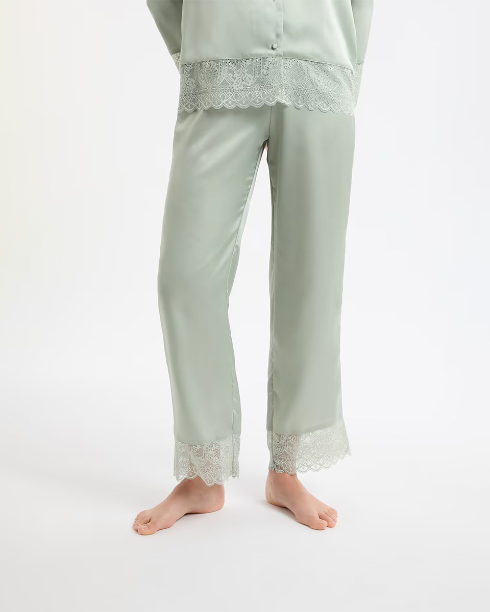 RENCONTRE – Satin pyjama pants with lace details - ETAM - Nightwear - Pyjamas